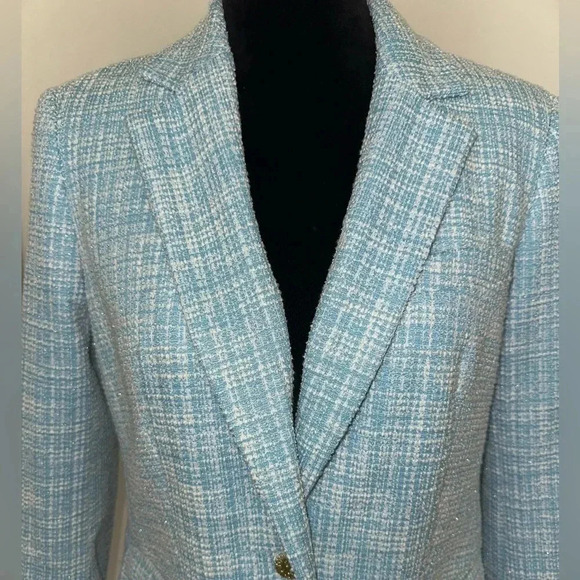 Anne Klein Tweed One Button Notch Collar Blazer - NWT - Picture 3 of 5